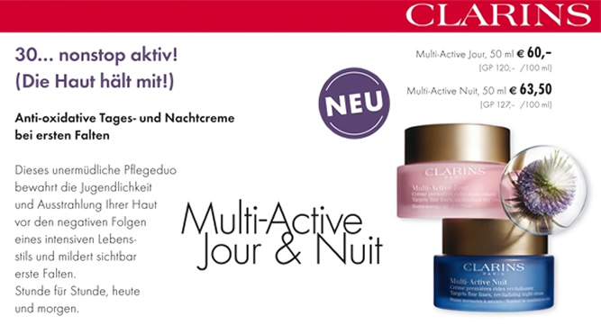 Clarins - Multi-Active Jour & Nuit (Beauty-Wochen 2016)