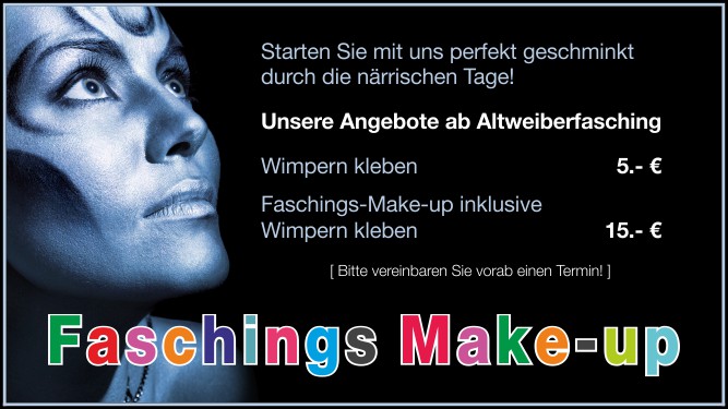 Faschings Make-up & Wimpern kleben